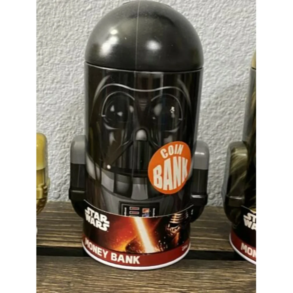 Coin Bank Star Wars with Arms - Tin Set Of 3, C-3PO, Dark Vader, Chewbacca